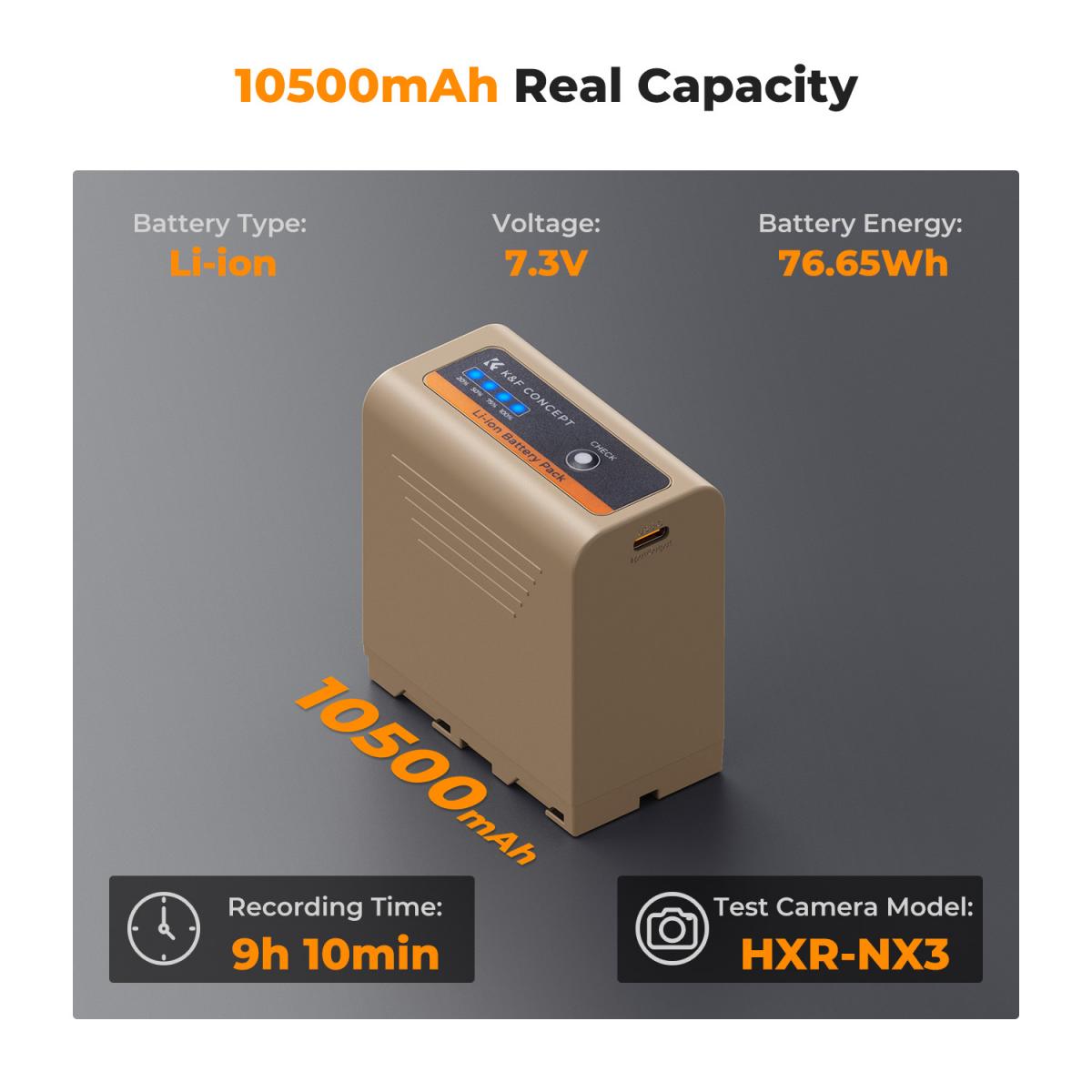 10500mAh USB-C Battery For Sony NP 970 LED Display KF28.0036 - Image 7