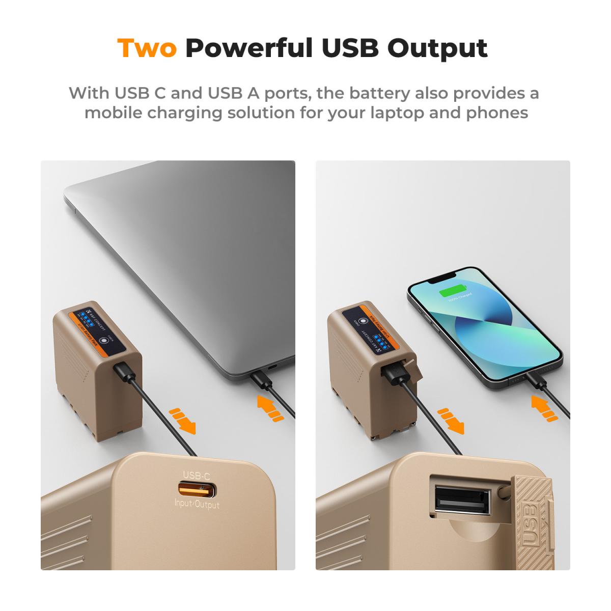 10500mAh USB-C Battery For Sony NP 970 LED Display KF28.0036 - Image 2