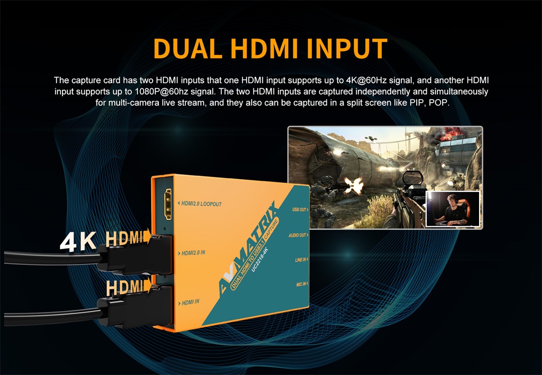 HDMI Dual to USB3.1 Type-C Video Capture Card (Uncompressed Out) for Hi Quality Smooth Live streaming & Recording - Image 14