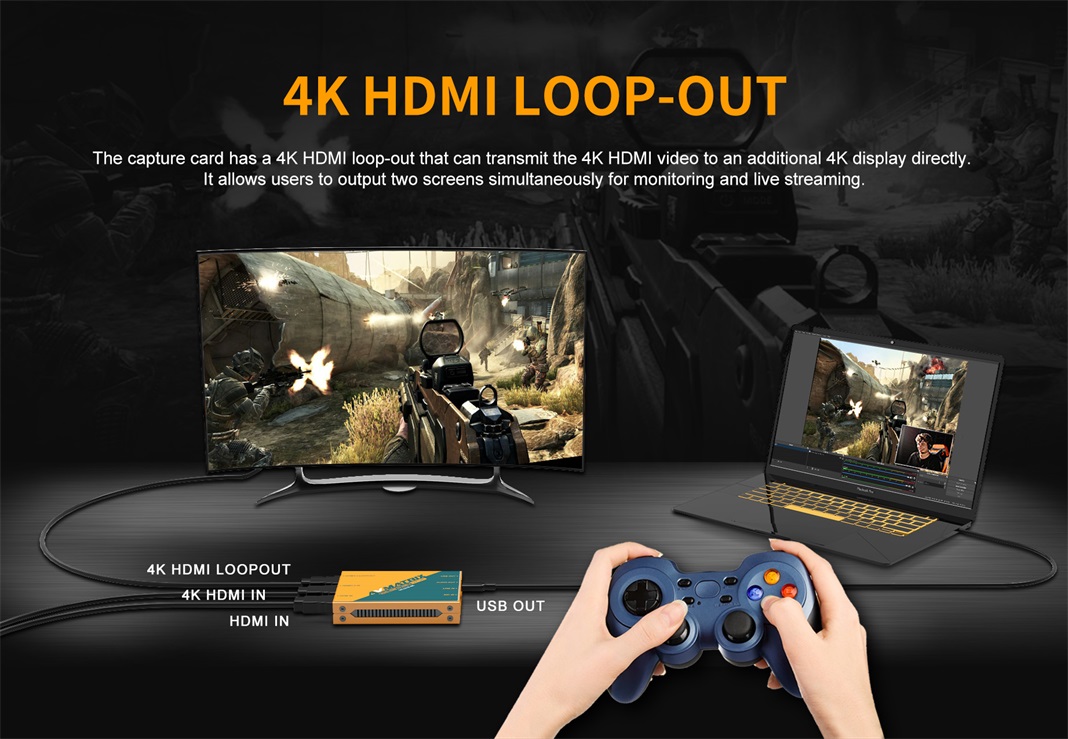HDMI Dual to USB3.1 Type-C Video Capture Card (Uncompressed Out) for Hi Quality Smooth Live streaming & Recording - Image 13